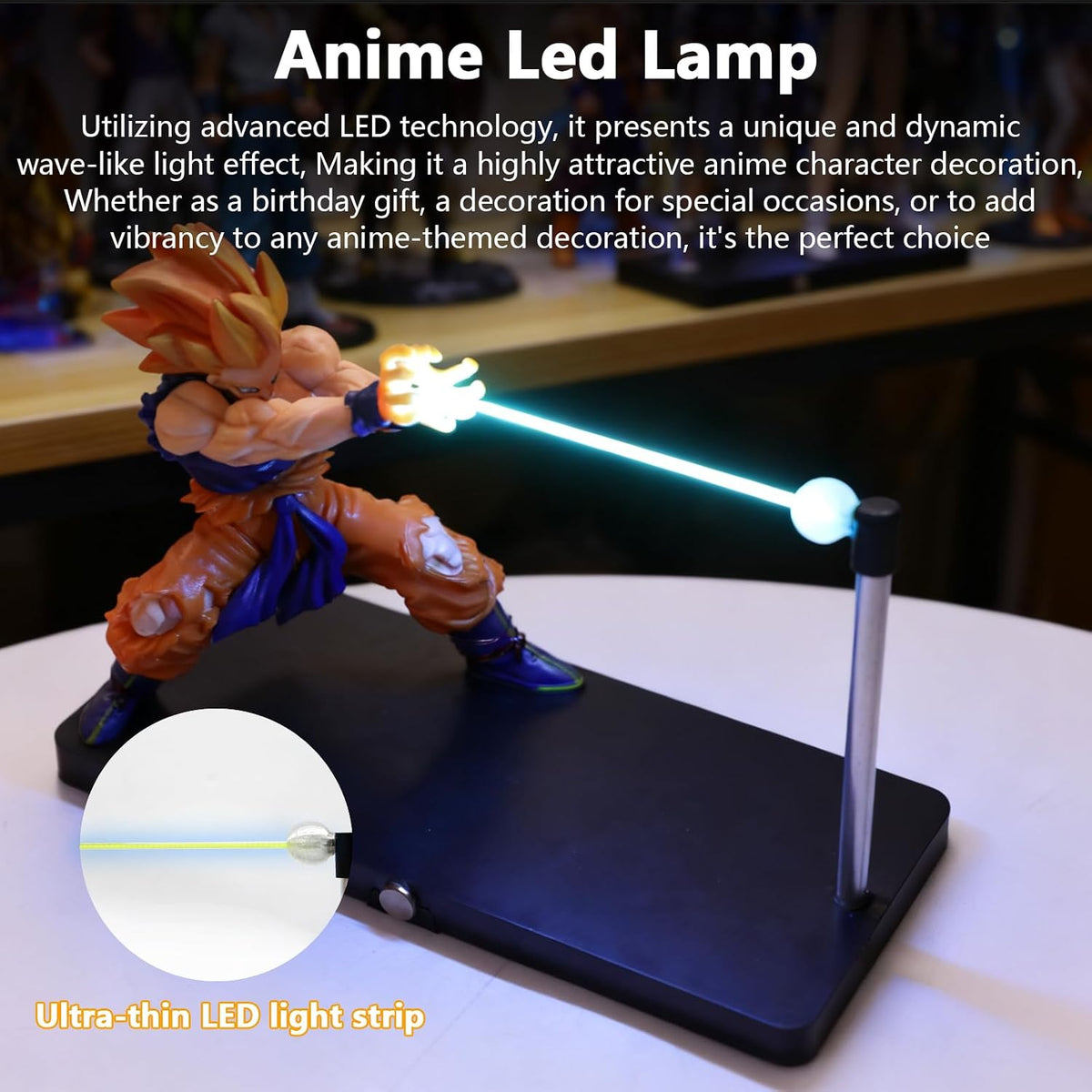 Doku Lamp Magnetic Super Saiyan lamp with LED Lighting Effect