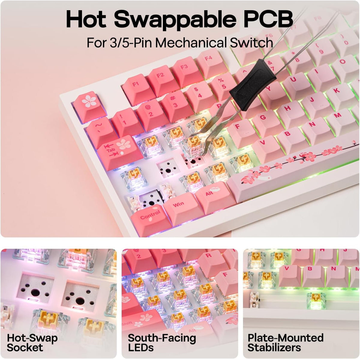 EPOMAKER QK108 Full Size Mechanical Keyboard with Screen & Knob, 8000mAh