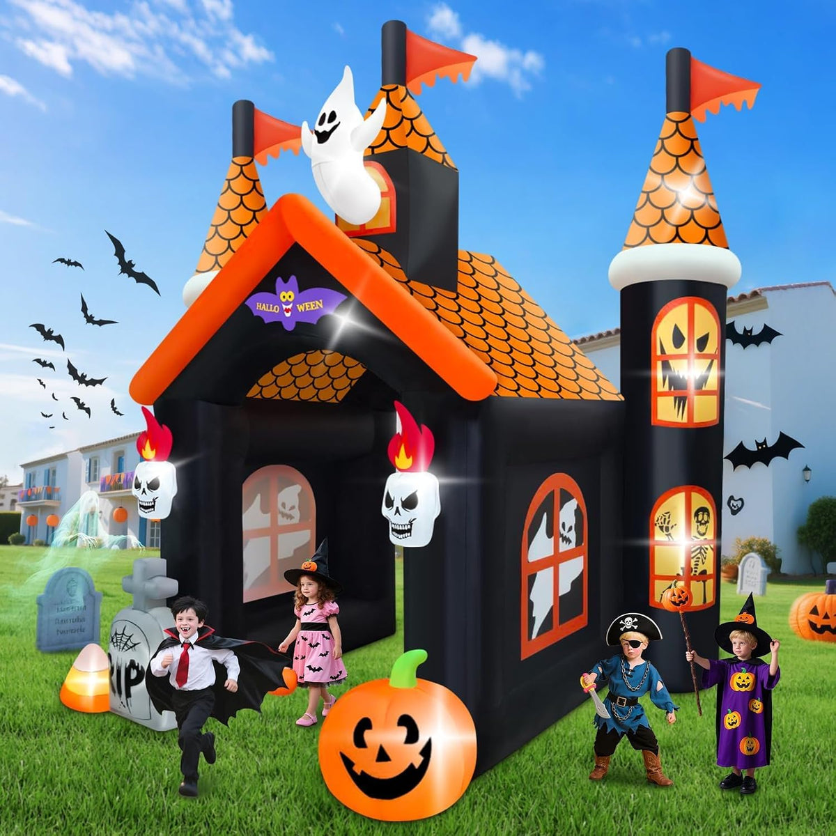 12FT Halloween Inflatable Archway, Kalolary Large Haunted House Inflatables