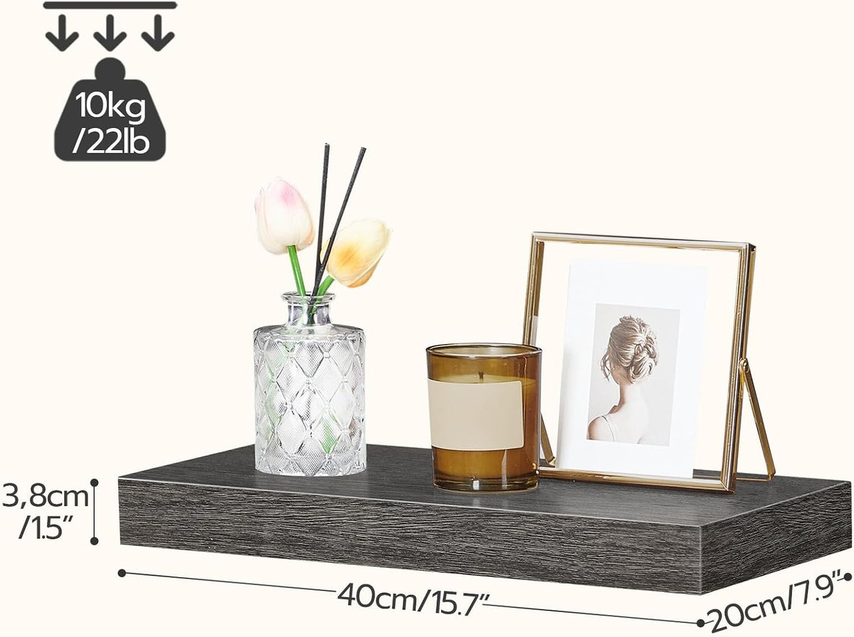 HOOBRO Floating Shelves for Wall, Wall Mounted Shelf Set of 2, 15.7" Han...