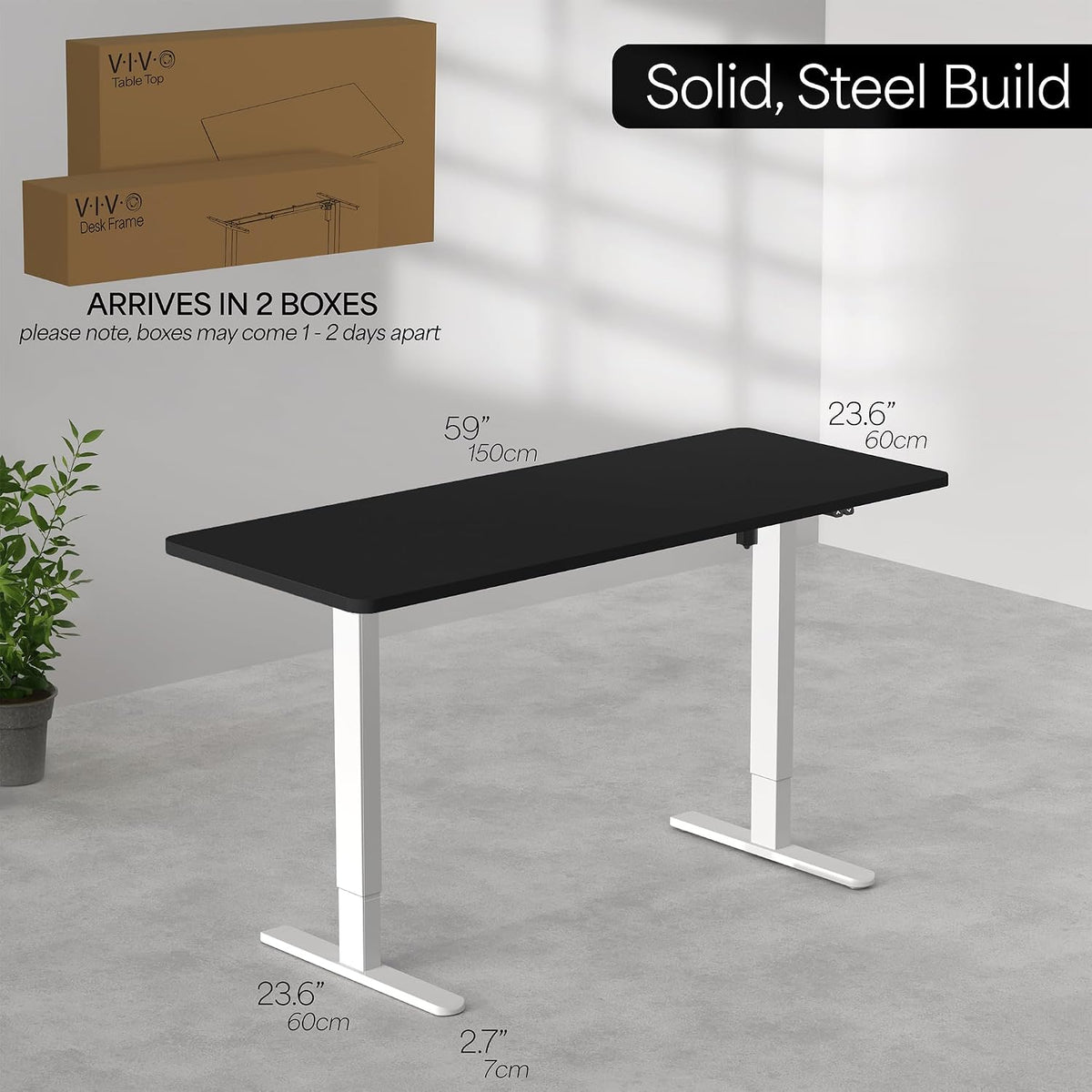 VIVO White Dry Erase 60 x 24 in Standing Desk, DESK-KIT-W06WE