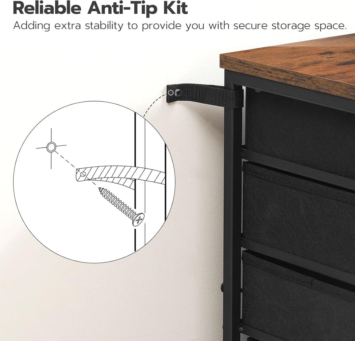 HOOBRO 5-Drawer Chest, Office File Cabinet with Drawers, Rolling Printer Stan...