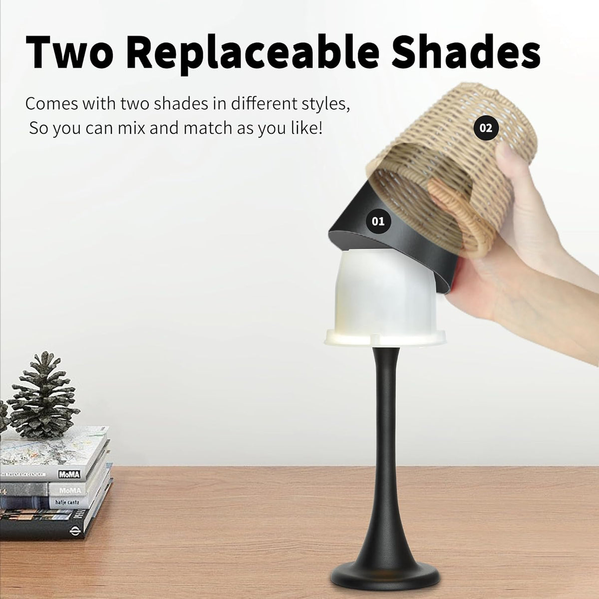 Mr. White Outdoor Waterproof Cordless Rechargeable Portable Touch Battery Ope...