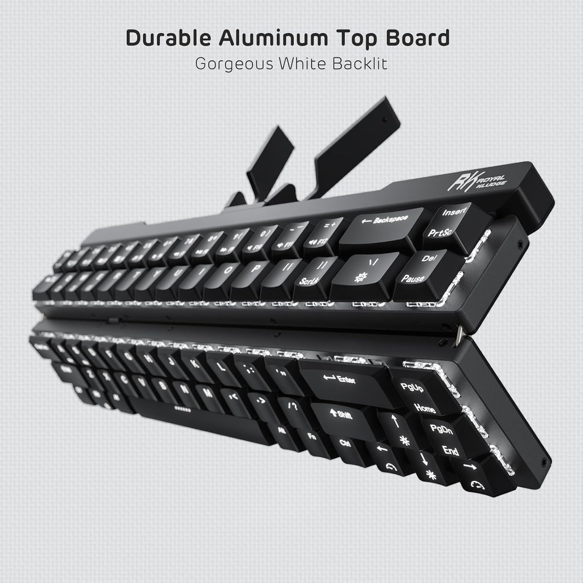 RK ROYAL KLUDGE F68 60% Foldable Low Profile Wireless Mechanical Keyboard