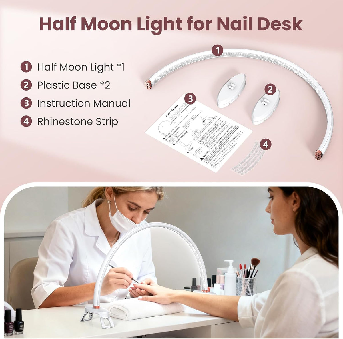 Yokilly Arc Half Moon Light: 180° No Flicker & Shadow-Free Desk Lamp