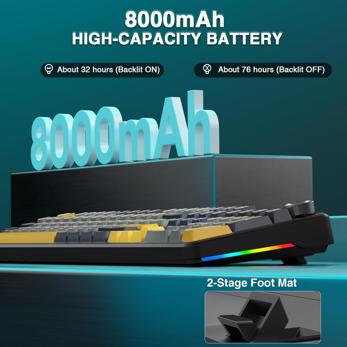 AULA F108 PRO - Wireless Mechanical Keyboard with Screen&Knob,Hot Swappab...