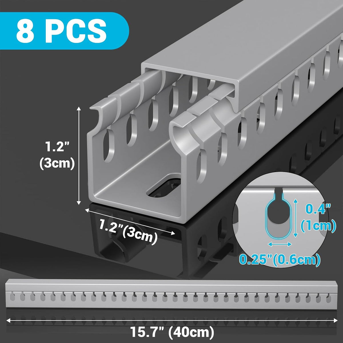 Open Slot Wire Duct Kit, 125.6"(8 x 15.7) Server Rack Cable Management, ...