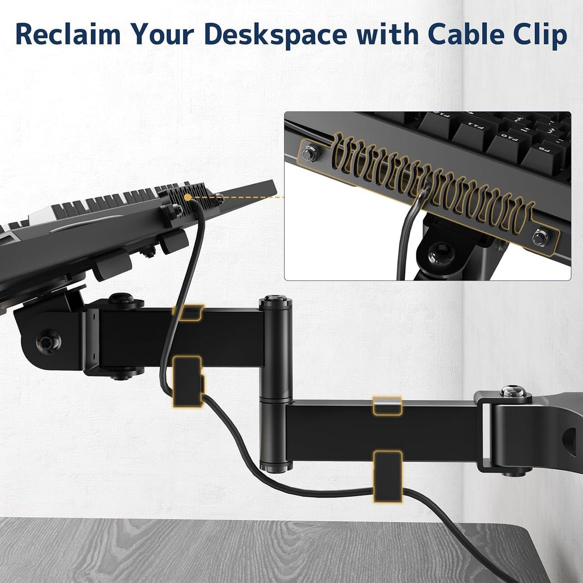 Pole Mount Keyboard Tray - Universal 26 Inch Platform for Keyboard and Mouse,...