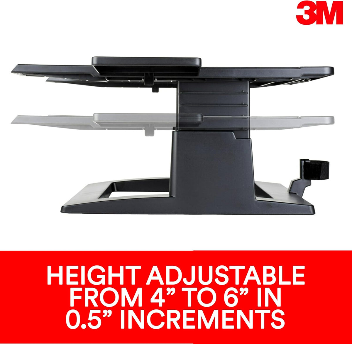 3M Adjustable Notebook Riser, 13 in x 13 in x 2 in