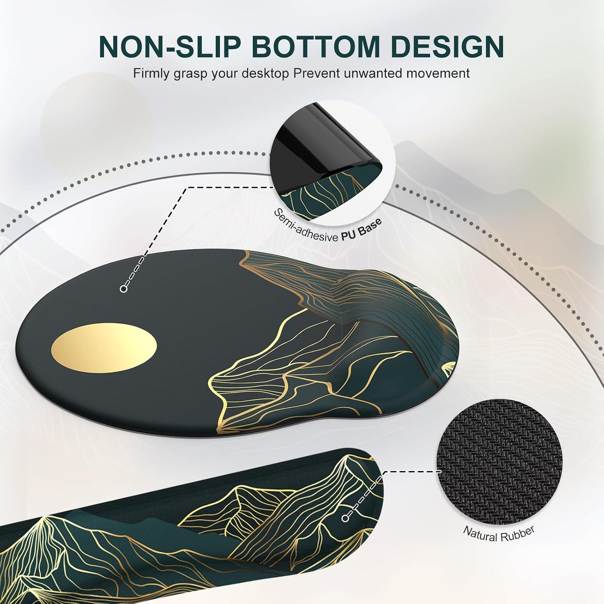 iCasso Large Mouse Pad, 4in1 XXL Mousepad + Keyboard Wrist Rest+Mouse Wrist R...