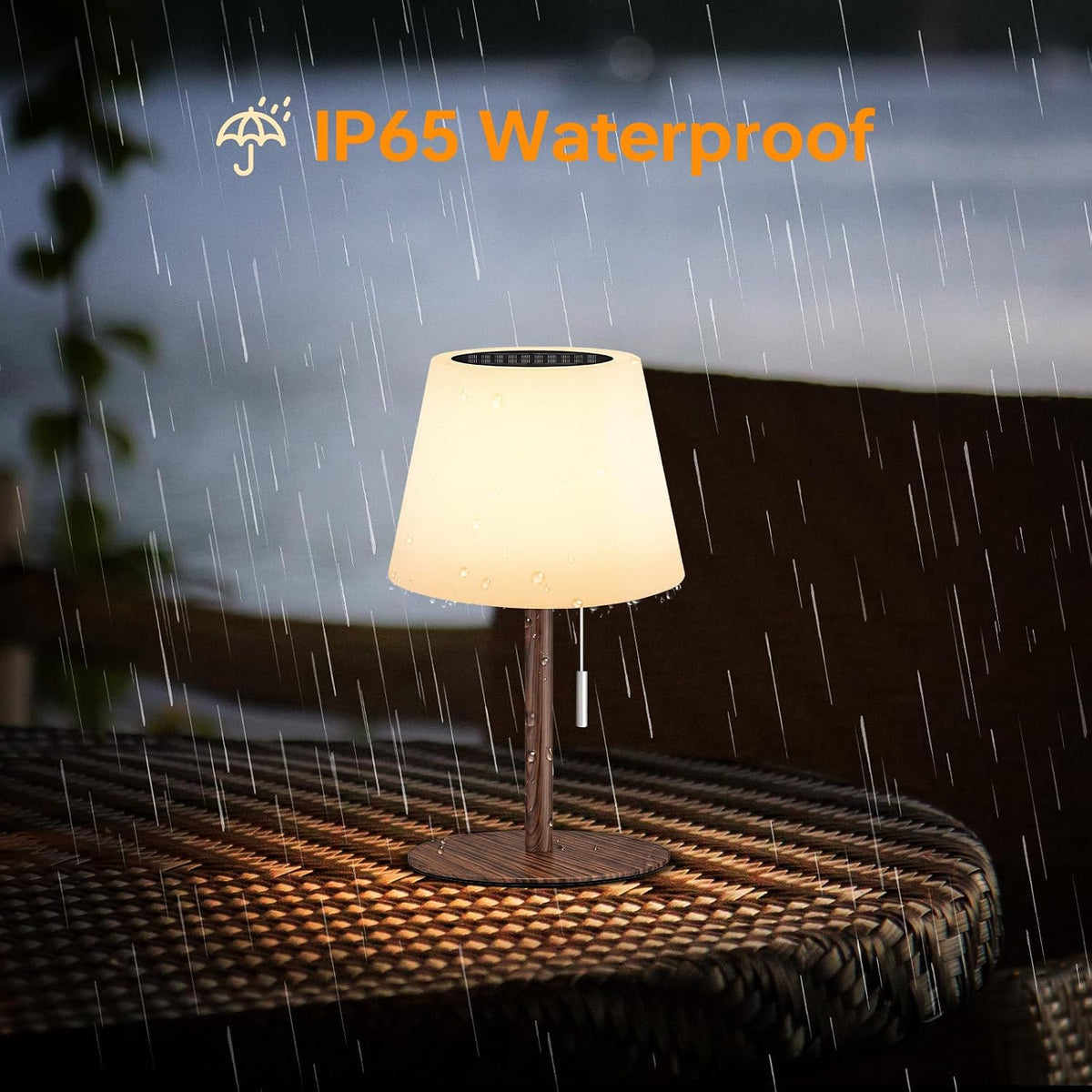 Gewiny Solar Table Lamp for Outside Patio Solar Lamp Outdoor Lamp Waterproof ...