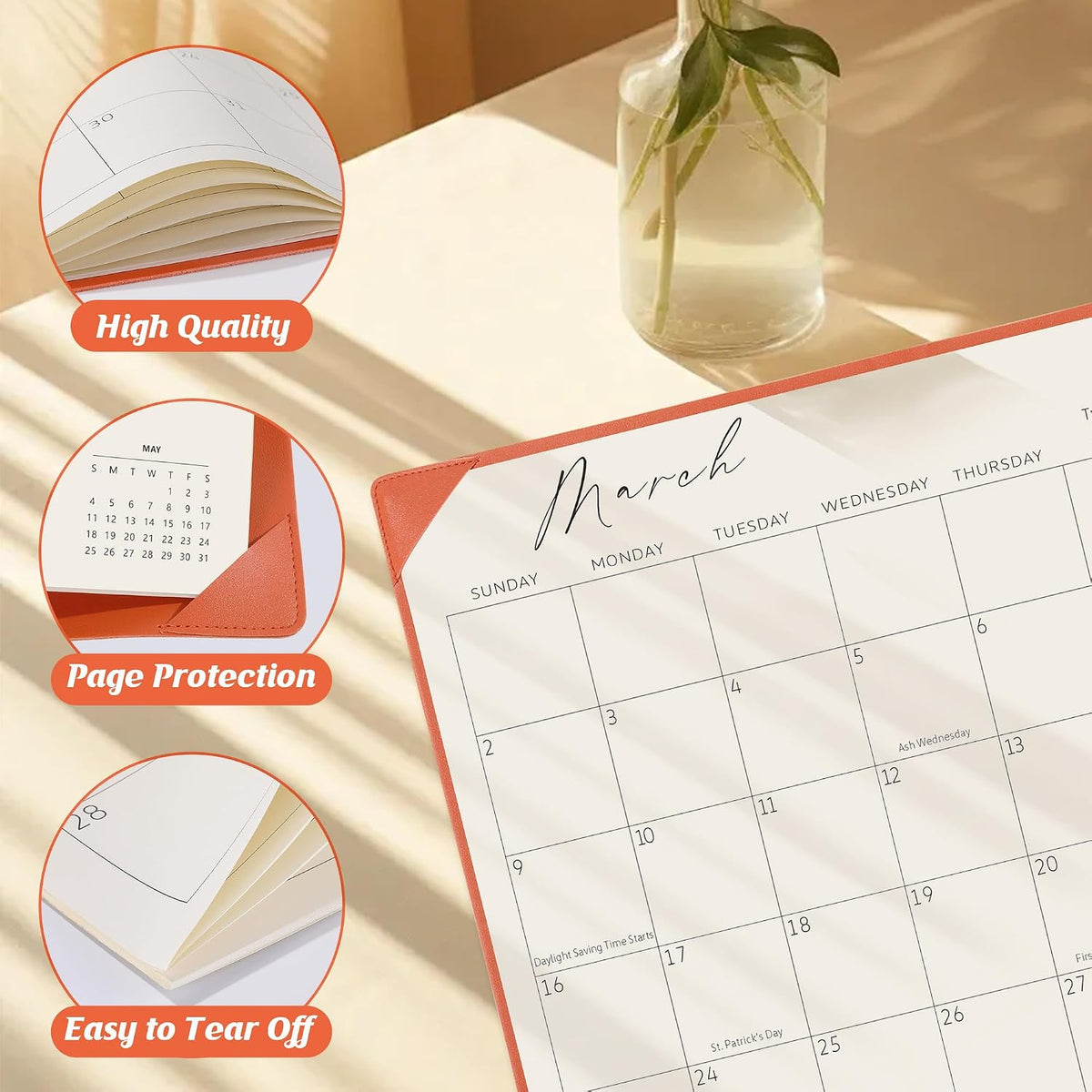 Gannyfer Desk Calendar 2025-2026 with Desktop Mat, Simplified Large 22" ...