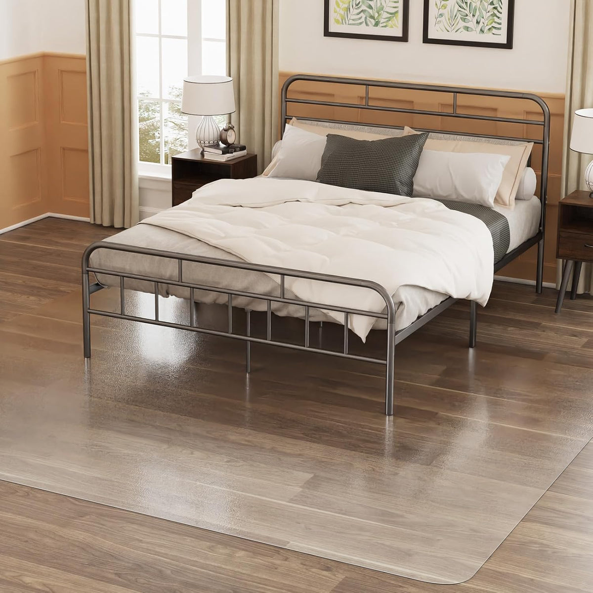 SALLOUS Plastic Floor Mat for Home, 4' x 6' Waterproof Area Rug for D...