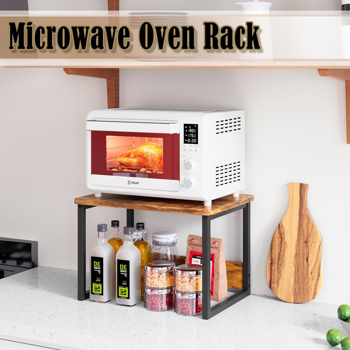 MARTY Countertop Organizer,17.1"x12.4", Cabinet Organizer Microwave...