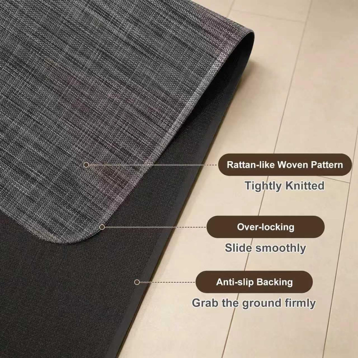 Office Chair mat for Hardwood Floor, Black, 48"x36"