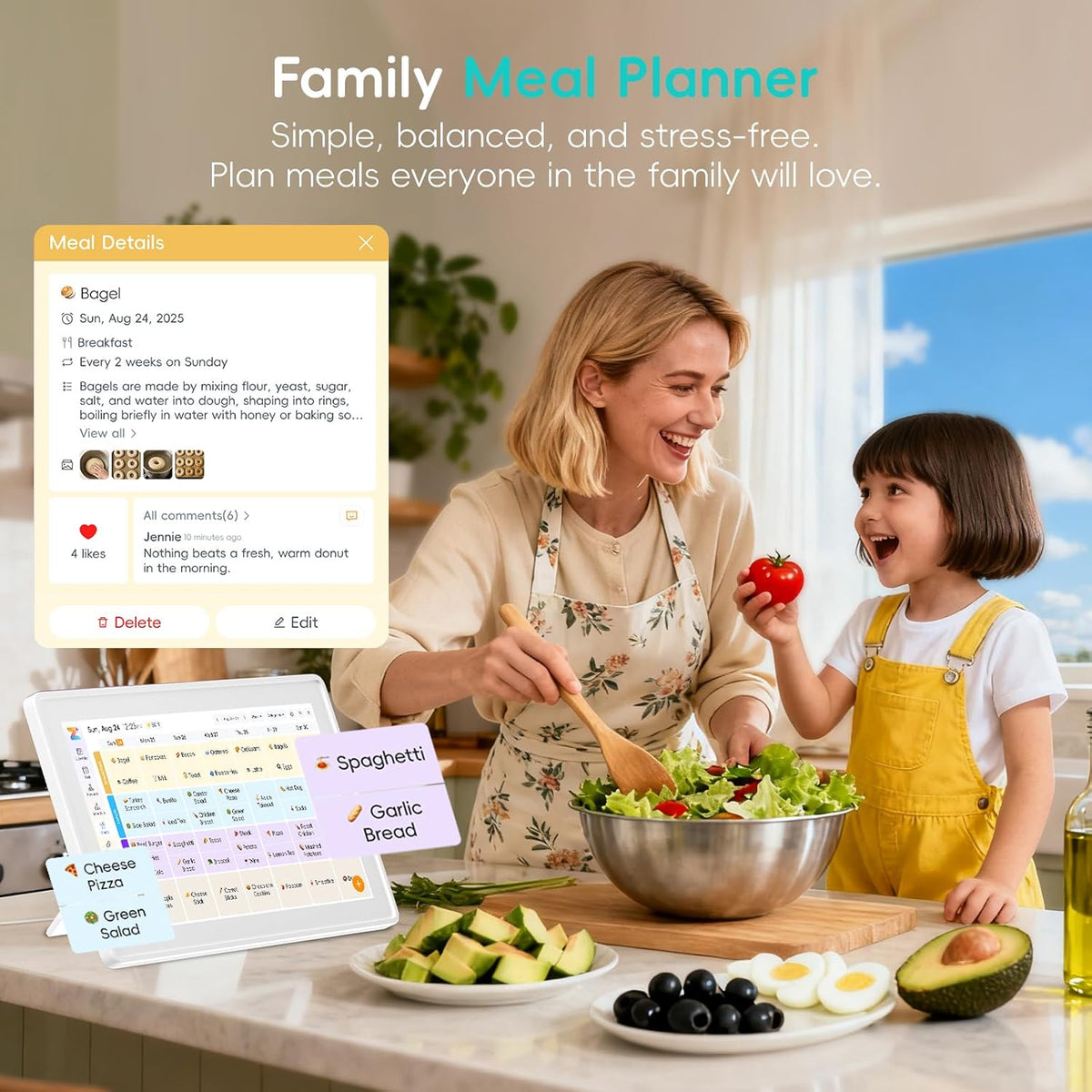 Westsee 15.6" Digital Calendar, No Subscription Smart Family Planner