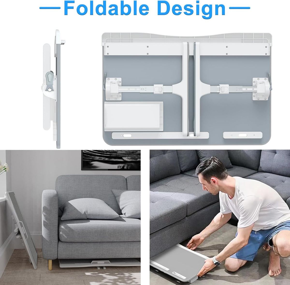 HETTHI Bed Desk for Laptop, X-Large Leather Adjustable Lap Desks for Adults
