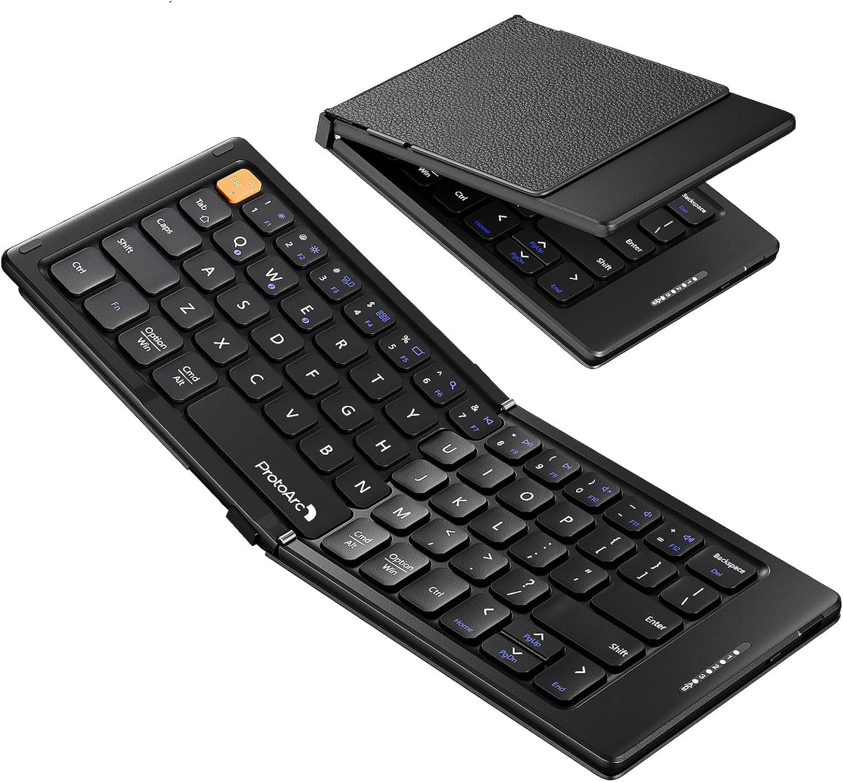 ProtoArc XK04 Foldable Compact Keyboard for Phone and Tablet, Black