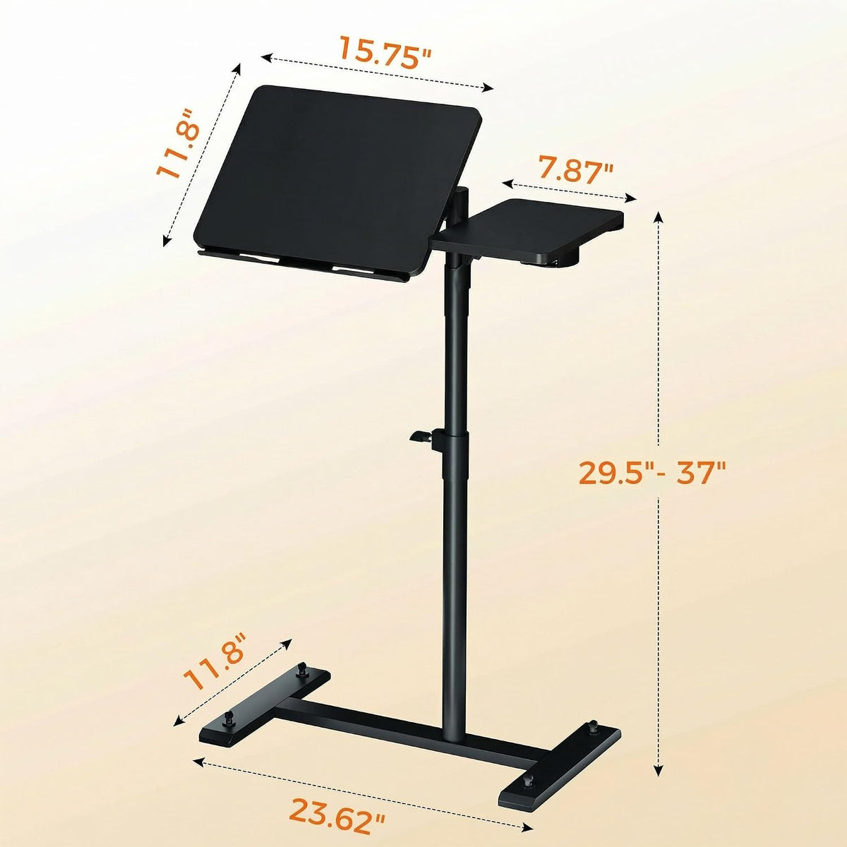 Aothia Small Standing Desk Rolling Table Adjustable Height, Laptop Mobile Sta...