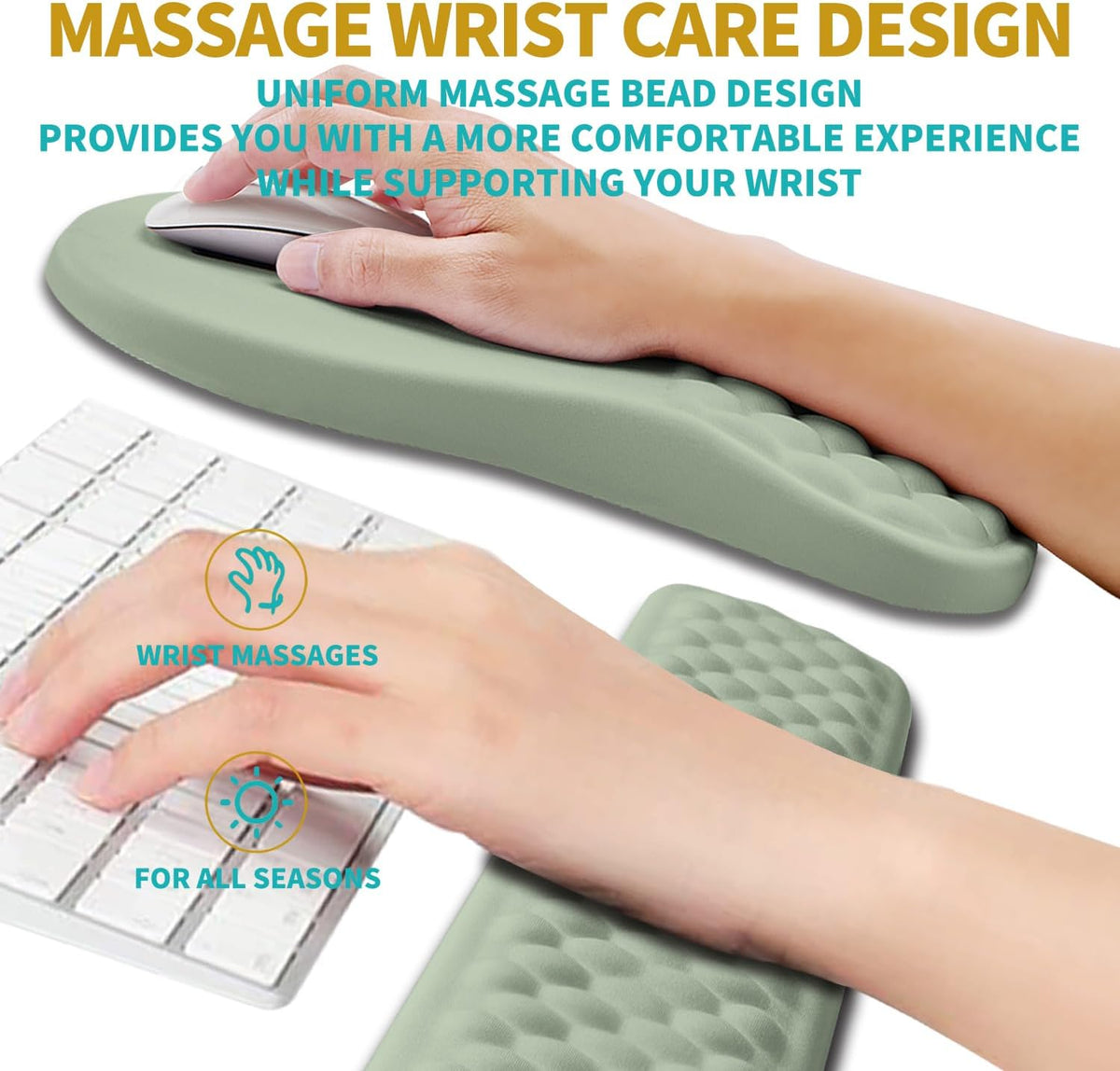Hokafenle 2 in 1 Ergonomic Mouse Pad Wrist Support & Wrist Rest for Compu...