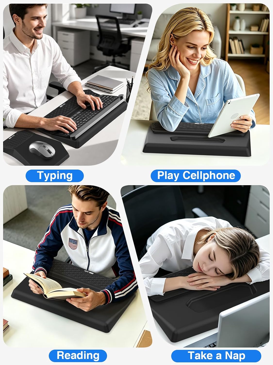 Ergonomic Wrist Rest with Keyboard Stand and Mouse Pad for Easy Typing