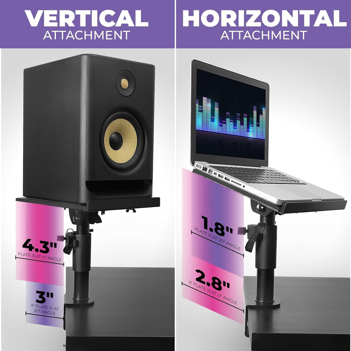 Liquid Stands Laptop Desk Mount for Piano, Keyboard & DJ Workstations - 9...
