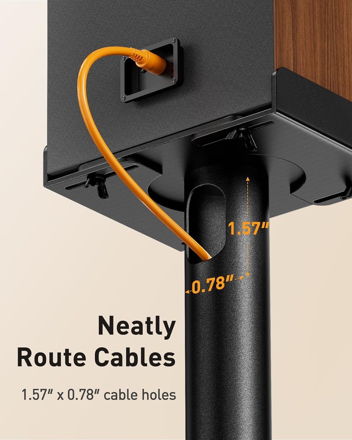 Perlegear Universal Speaker Stands Pair with Cable Management, 33.6 inch Spea...