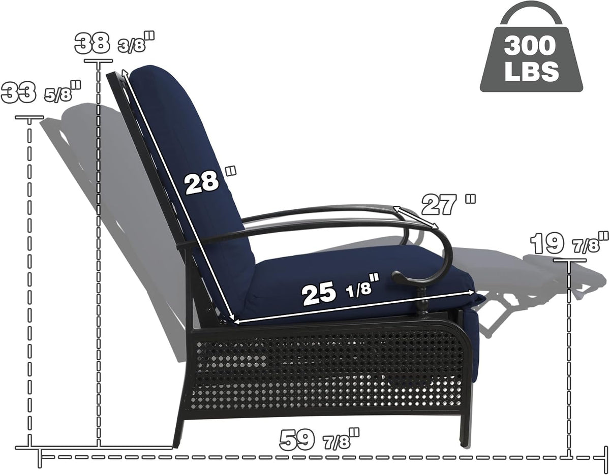 Kozyard Adjustable Outdoor Reclining Lounge Chair