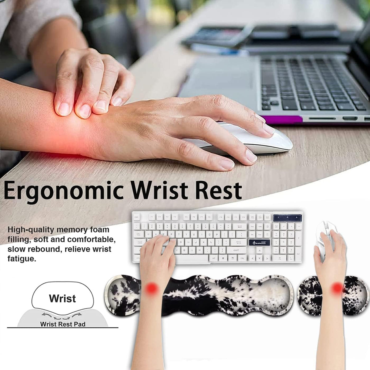 Gaming Mouse Pad and Keyboard Wrist Rest, Large Extended Mouse Pad 31.5X 11.8...