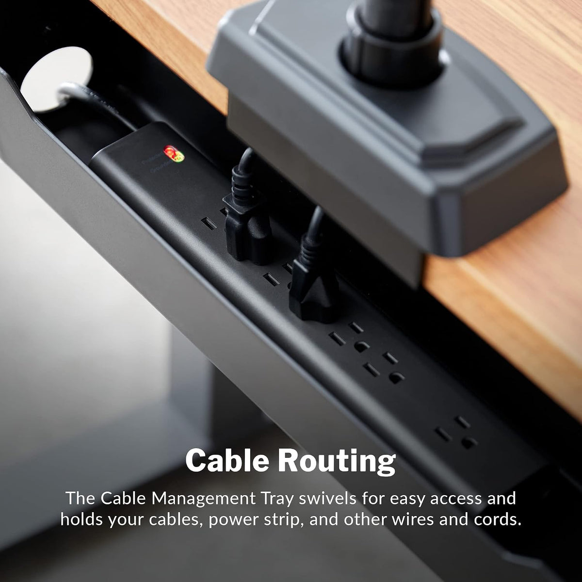 Vari Cable Management Tray - Under Desk Cord & Wire Organizer - Ideal for...