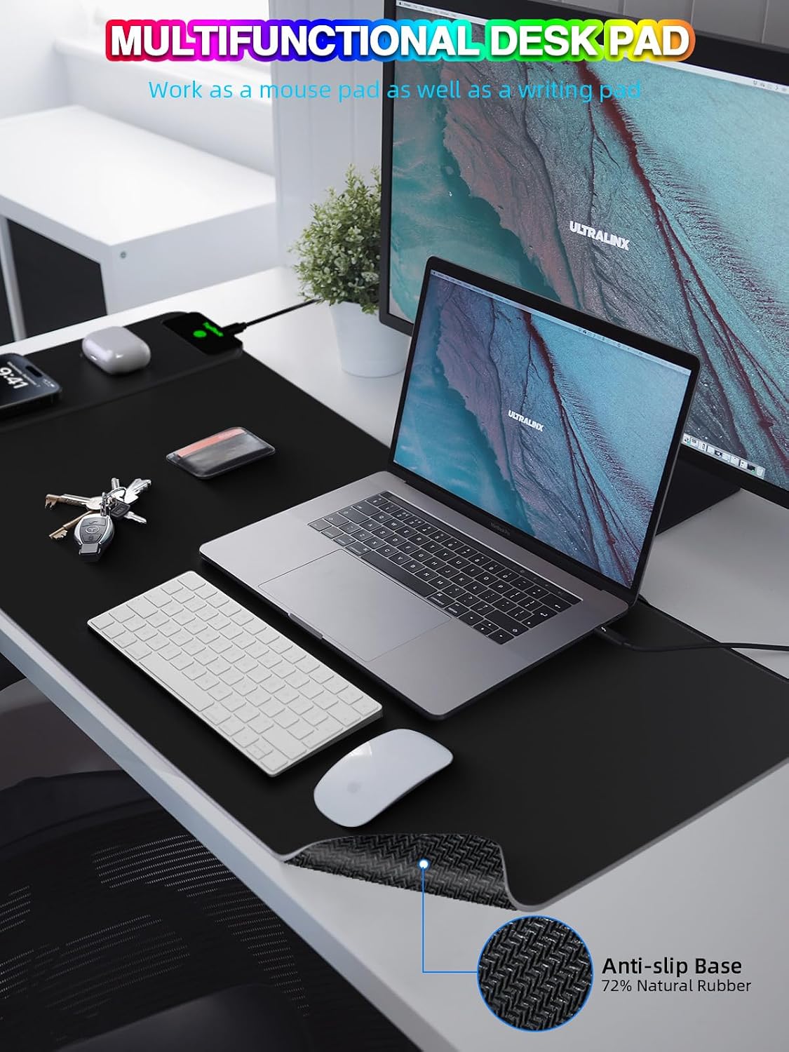 Mouse Pad with 15W Magnetic Wireless Charging, RGB Mousepad for Desk Mat, XXL...