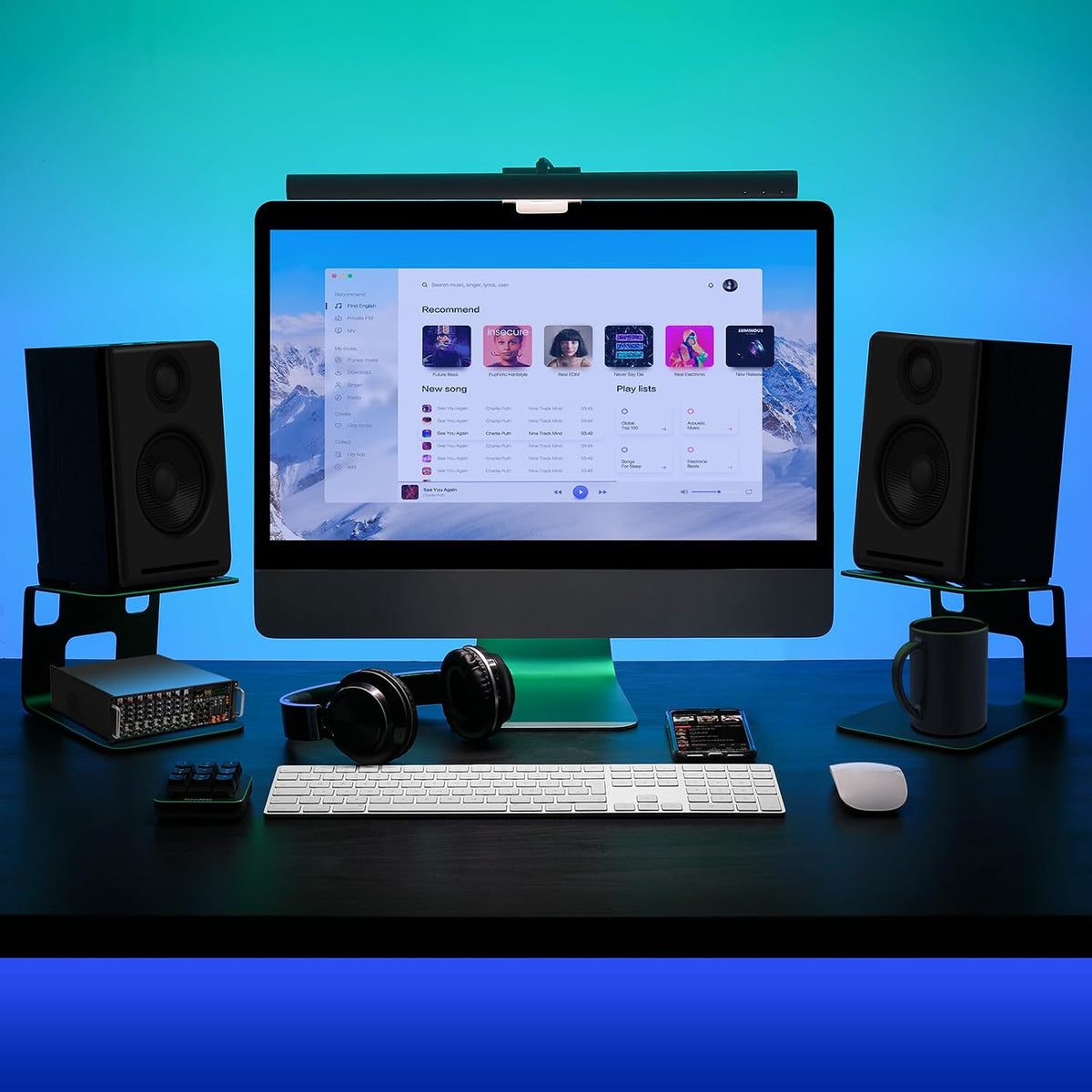 VAYDEER Desktop Speaker Stands with Vibration Absorption Pads, Metal Speaker ...