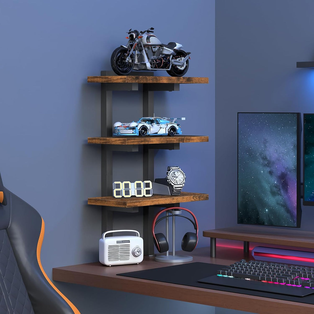 MAHANCRIS Clamp On Desk Organizer, 3-Tier Desktop Bookshelf, Adjustable Desk ...