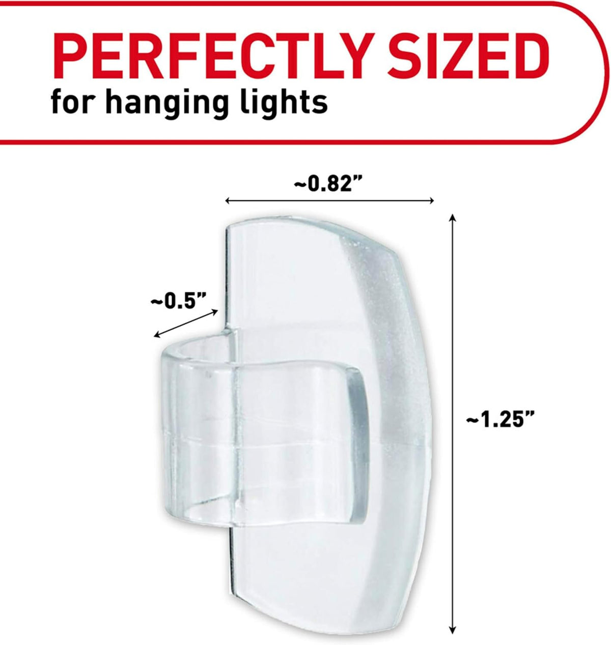 Command Outdoor Light Clips, Clear, 3 Pack, 60 Total with 72 Strips