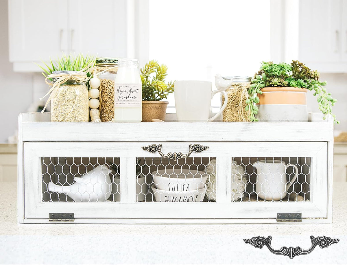 Felt Creative Home Goods Farmhouse Chicken Wire Countertop Shelving Organizer...