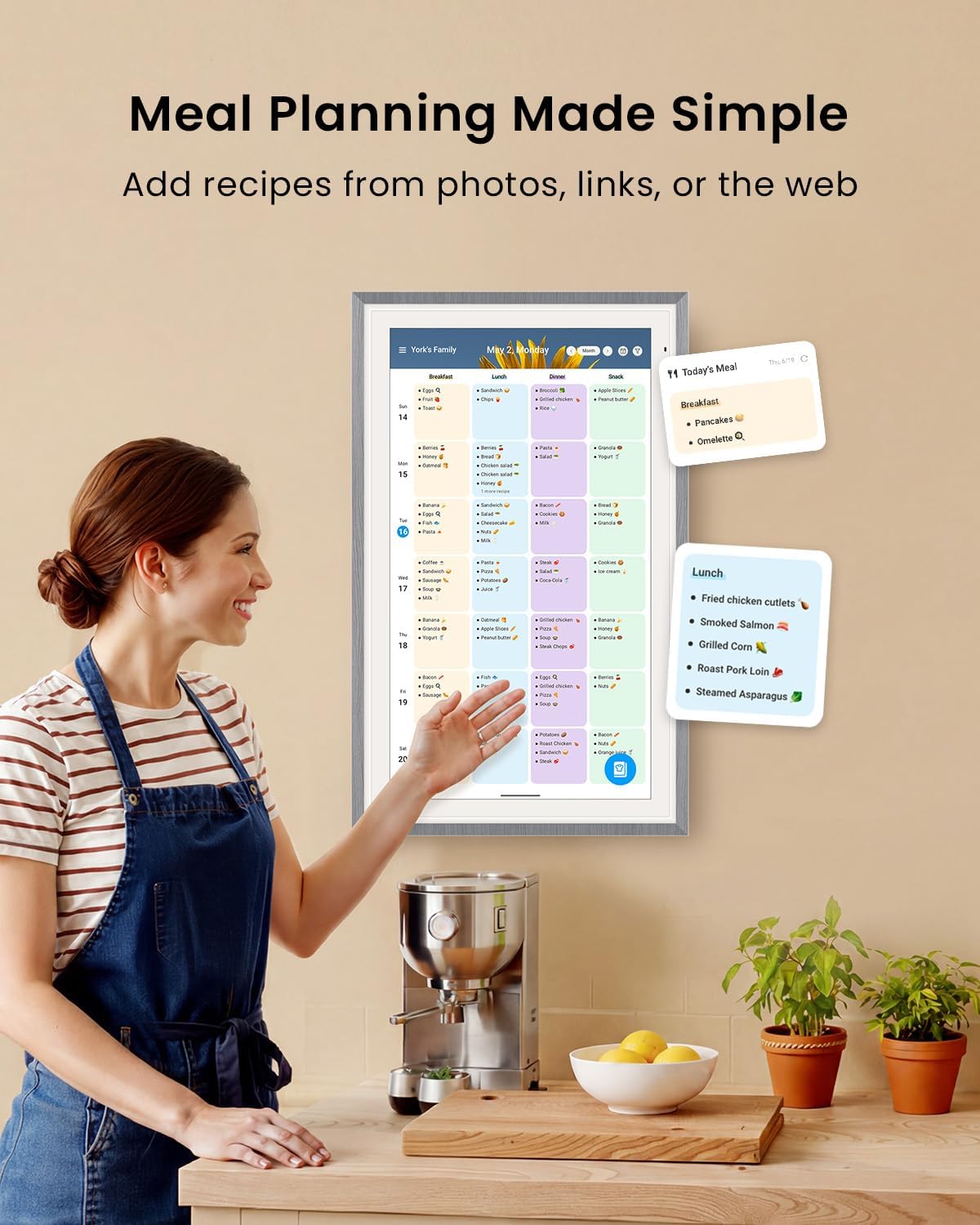 Apolosign 27-inch Digital Calendar & Smart Family Wall Planner, No Subscr...