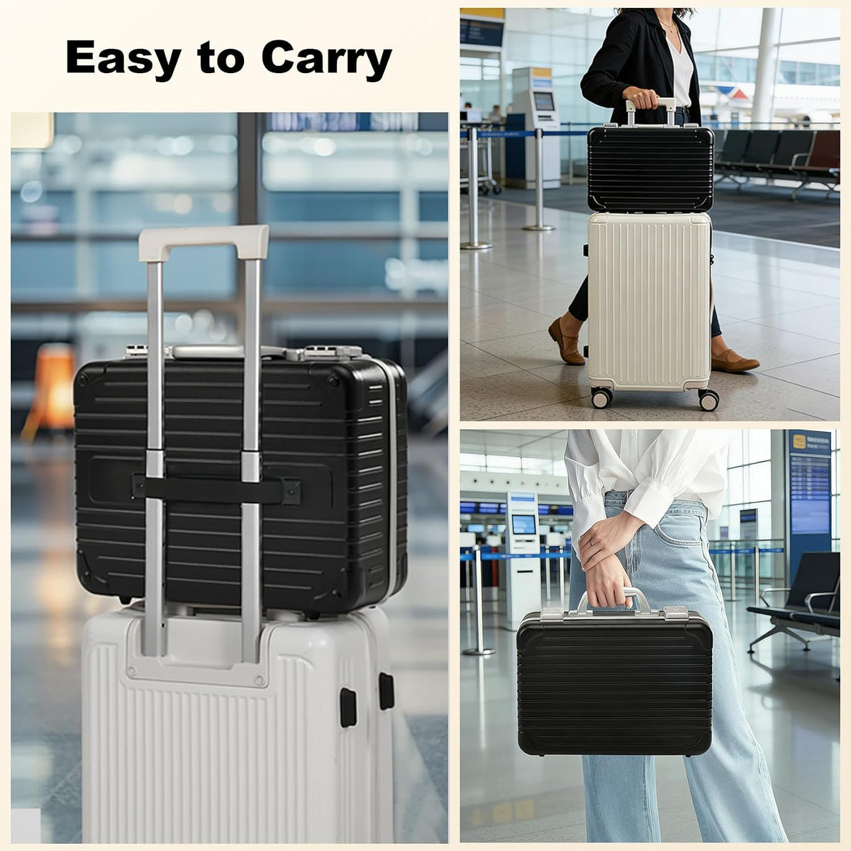 BEAUTY CASE Makeup Case with LED Mirror, 16 inch PC and Aluminum Shockproof H...