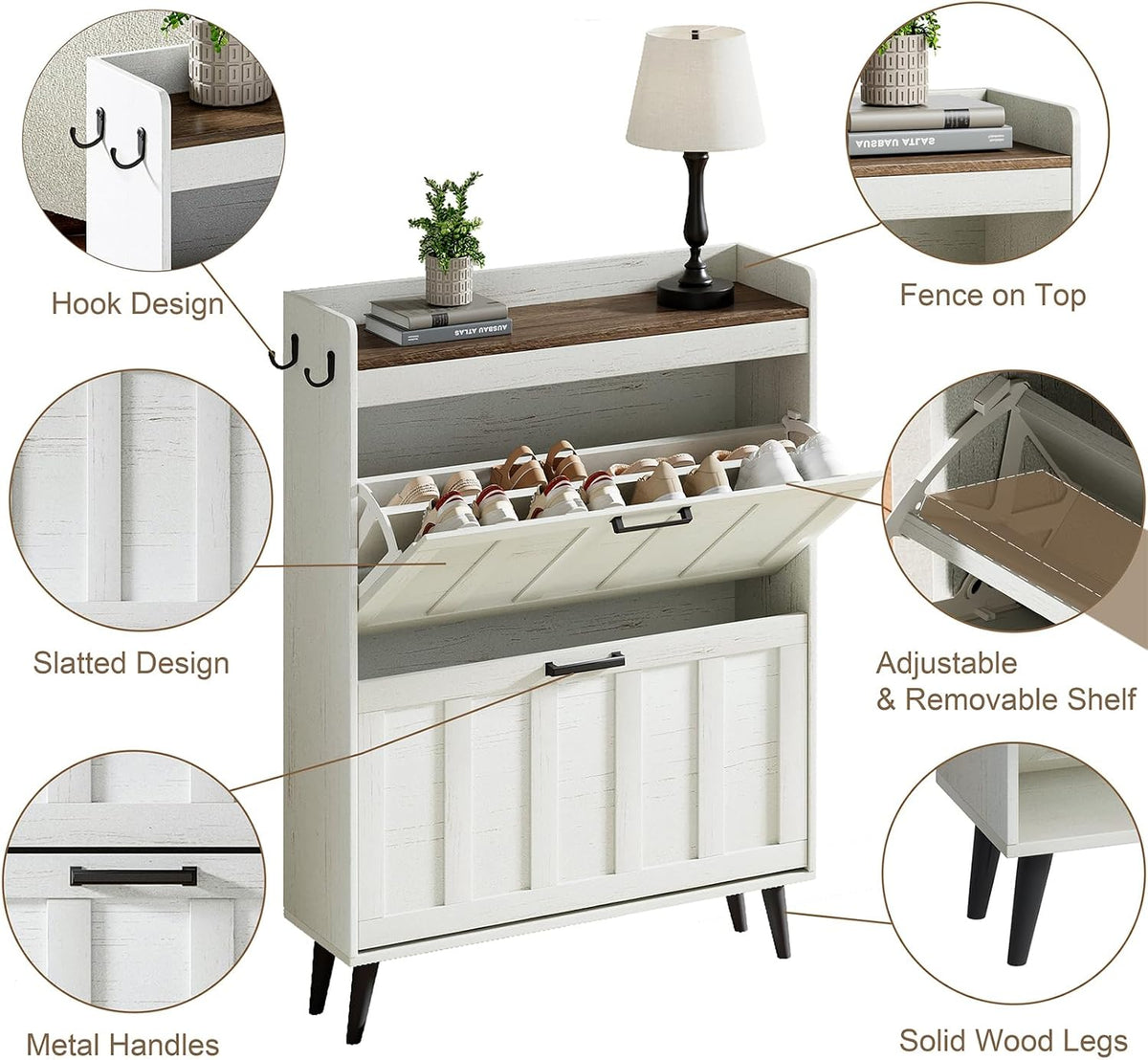 ChooChoo Shoe Storage Cabinet with 2 Flip Drawers