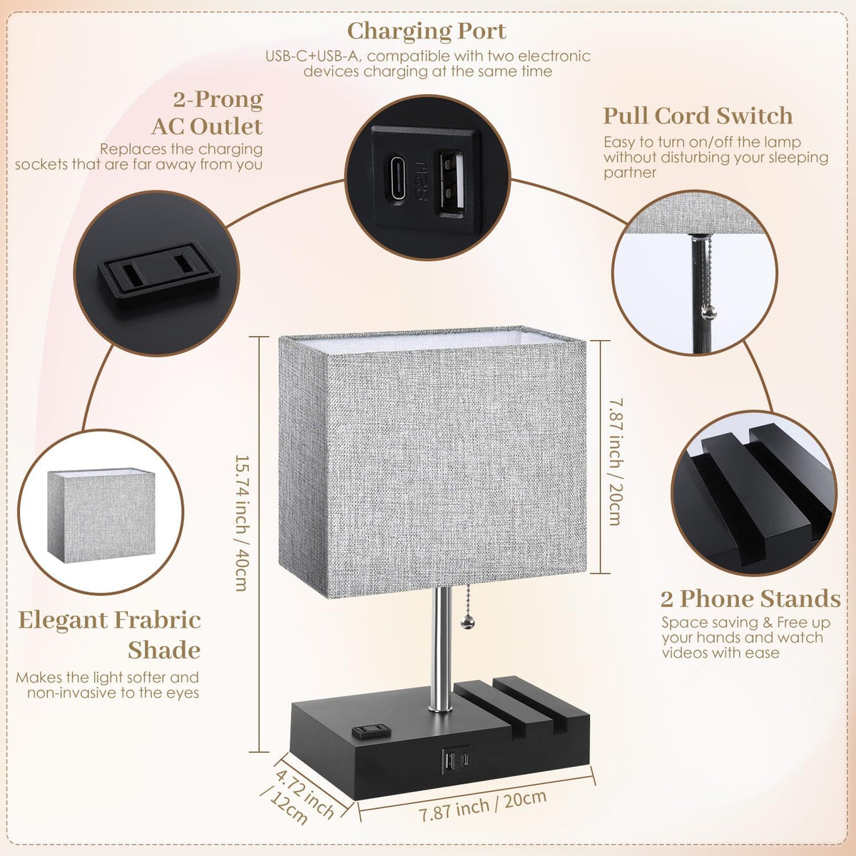 Smart RGB Dimmable Table Lamp Compatible with Alexa&APP&Remote Contro...