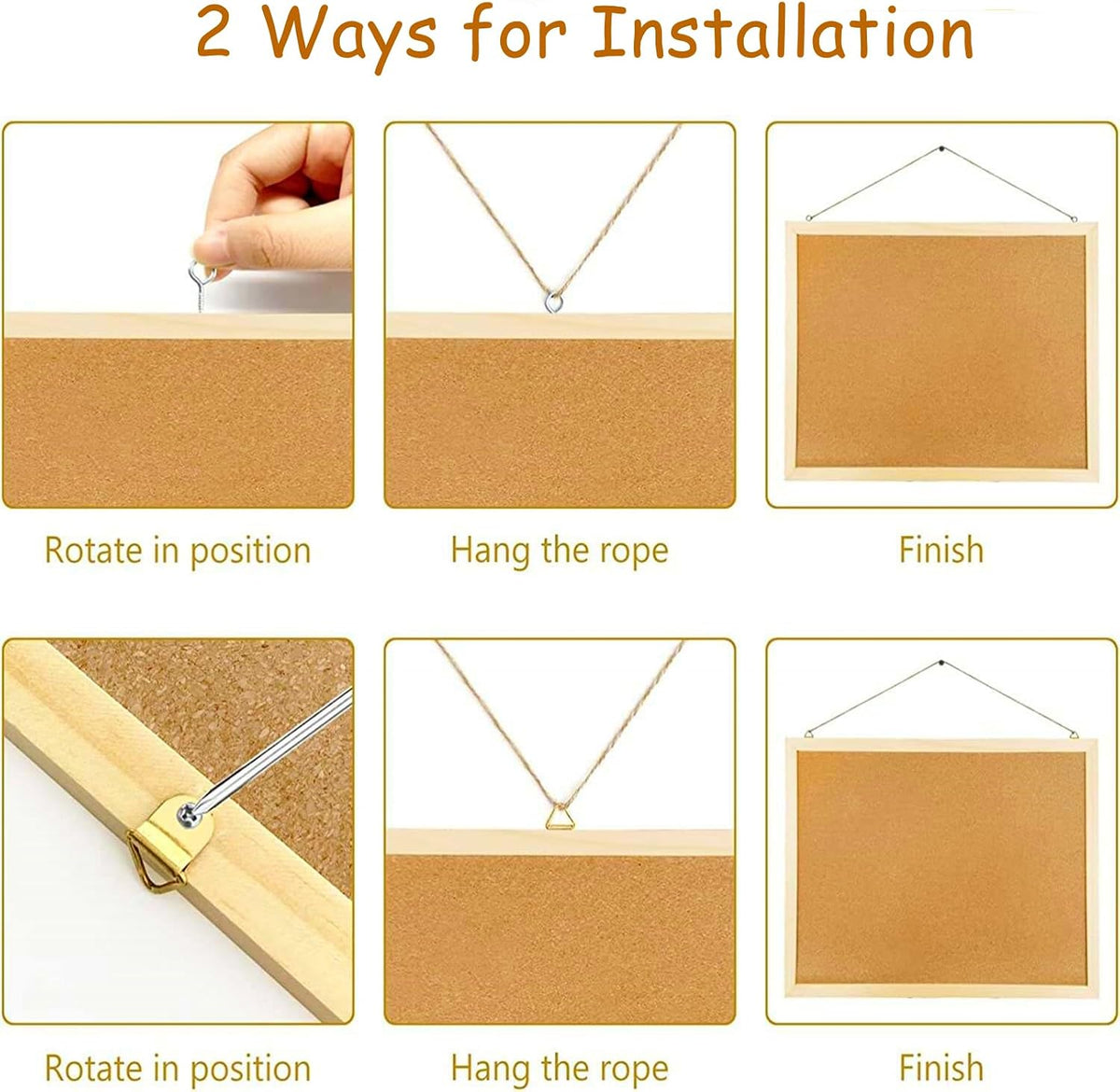 Lyellfe 3 Pack Cork Boards for Walls, 24''L x 16''W Large Bul...