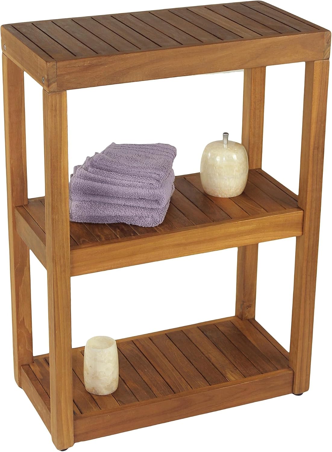 AquaTeak 12" Original Sula Rectangle Teak Bathroom Stand - Shower Stand ...