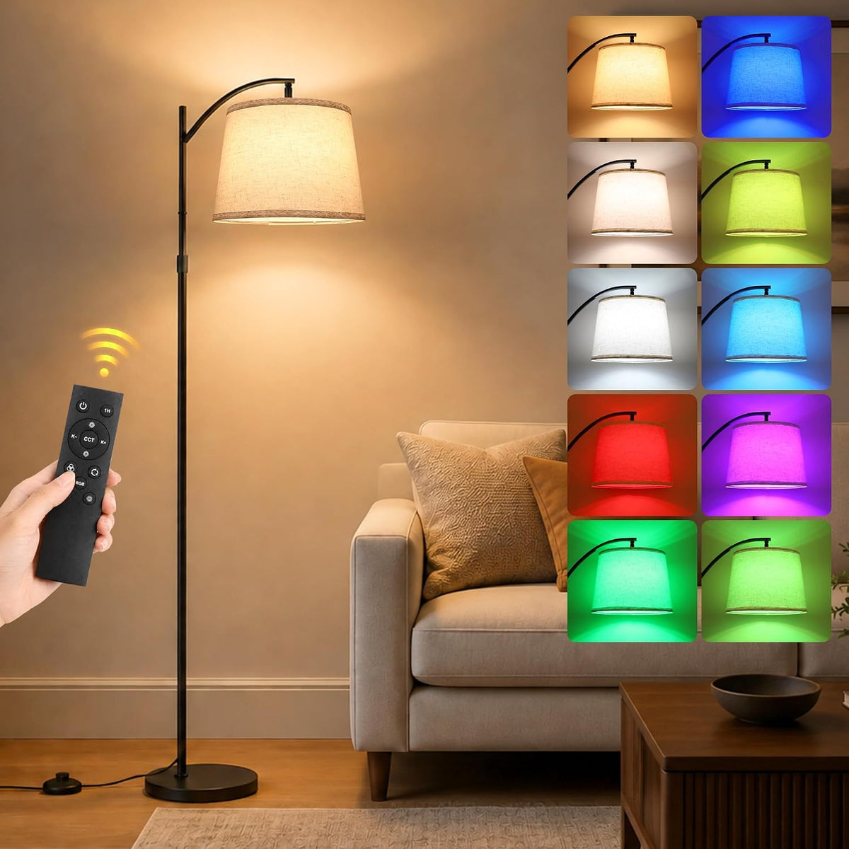 Unicozin 2000LM Floor Lamp, 65"-71" Adjustable Standing Lamp with 1...