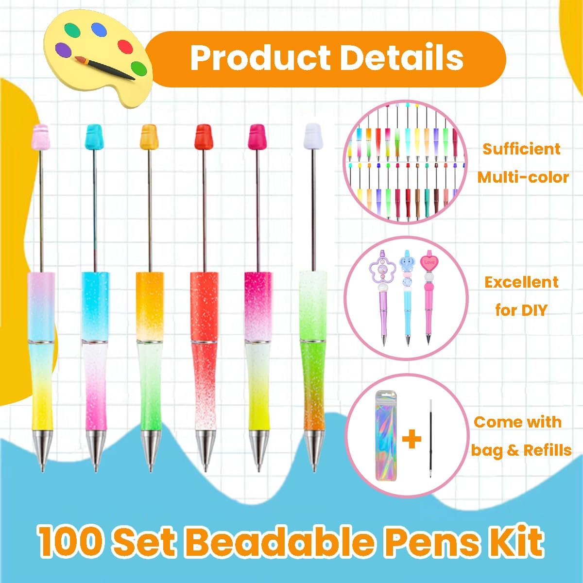 100 Pack Ballpoint Pens Bulk with 100 Refills, 100 Pen Bags Included, Plastic...