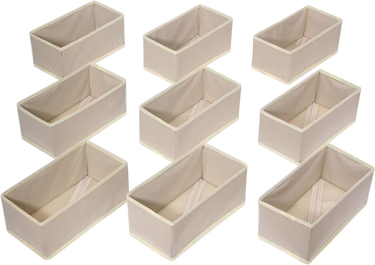 DIOMMELL 9 Pack Foldable Cloth Storage Box Closet Dresser Drawer Organizer Fa...