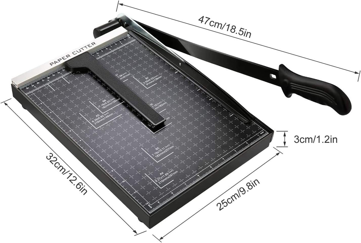 COOCHEER A4 12" Personal Shear Trimmer 12 Sheets for Office Office Black