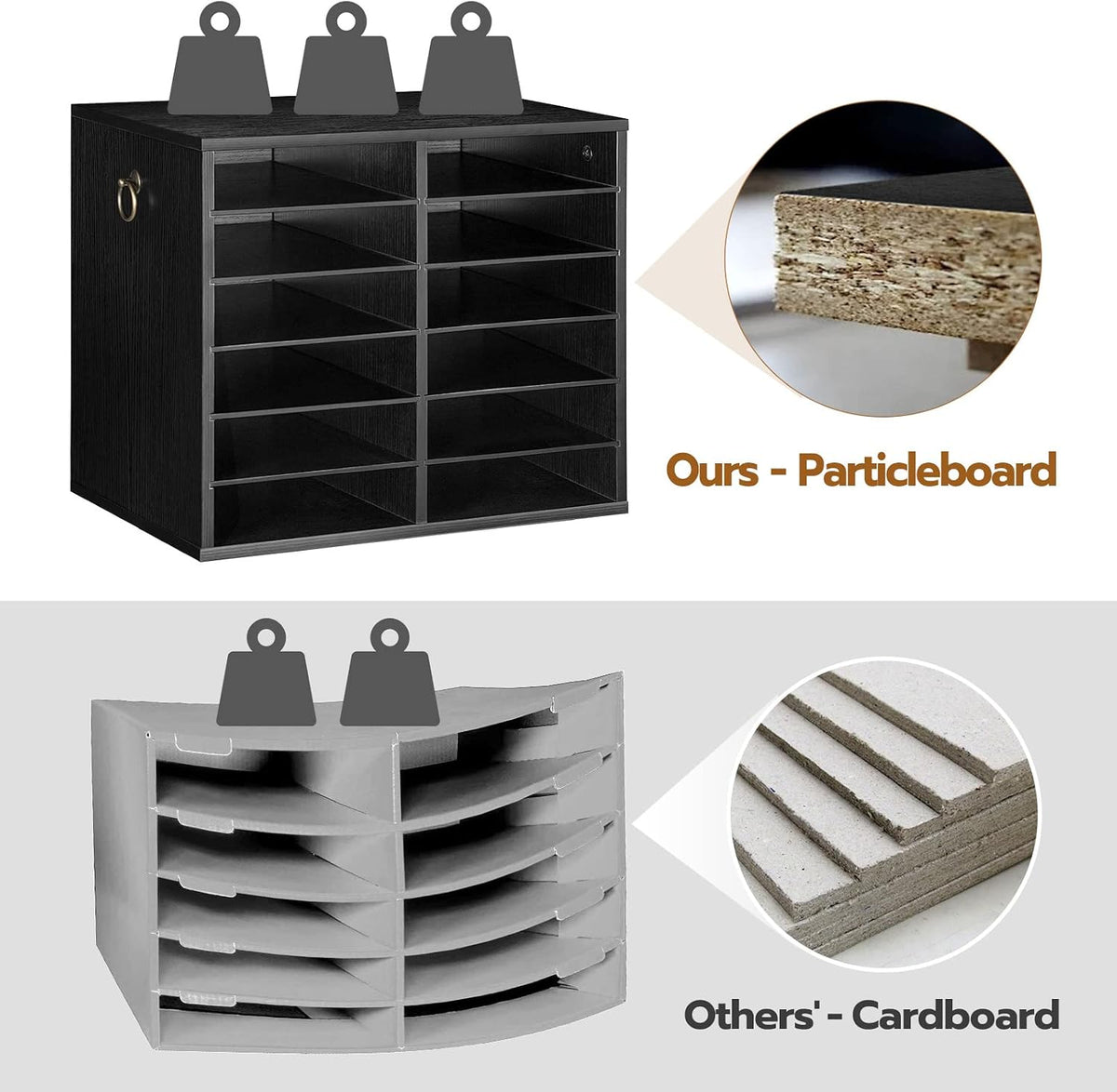 HOOBRO Literature Organizers, 12 Compartments Office Mailbox with Adjustable ...