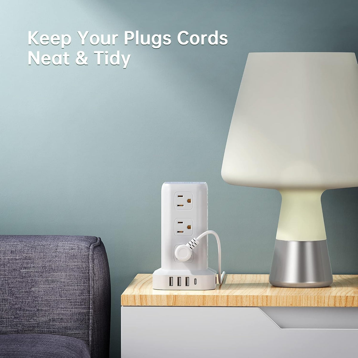 Power Strip with 12 Outlets 4 USB (1 USB C), 10Feet Extension Cord with Multi...