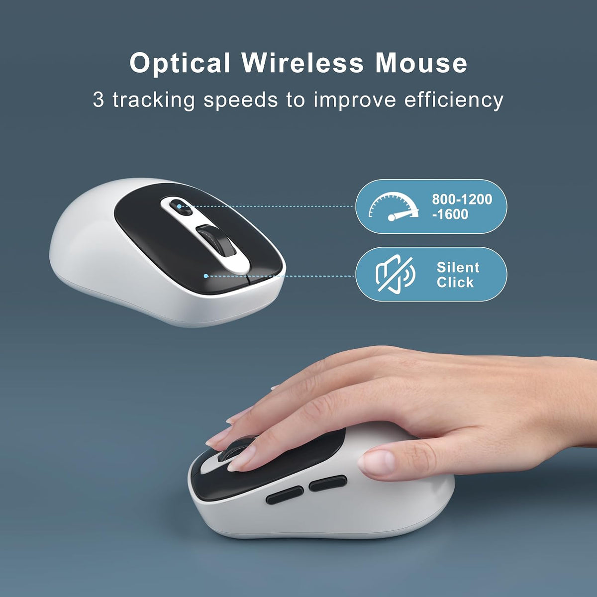 MageGee V920 Wireless Keyboard and Mouse Combo, 2.4G Full-Sized Retro Typewri...