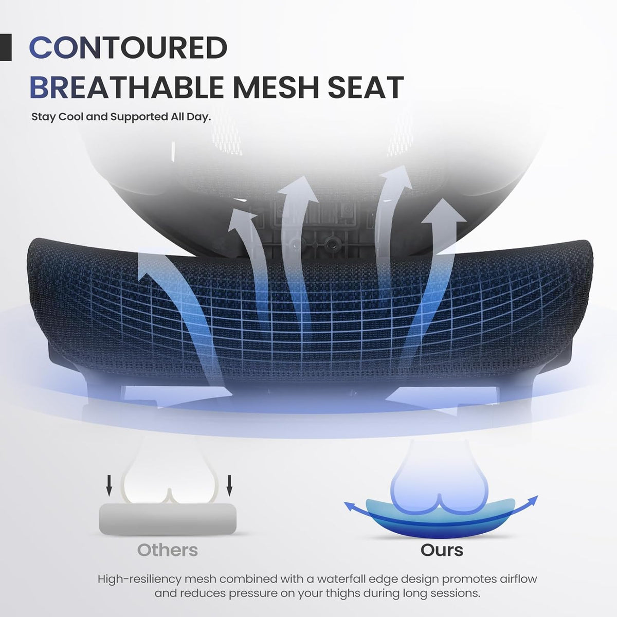 MALOL Ergonomic Mesh Office Chair with Footrest, Executive High Back Computer...