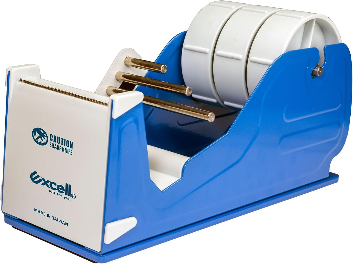 by Excell Deluxe Triple Extra Wide Metal Multi-Roll Desktop Tape Dispenser